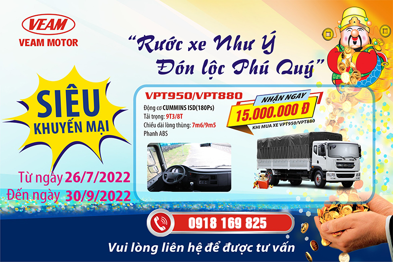 Khuyến mãi xe tải Veam VPT880 VPT950