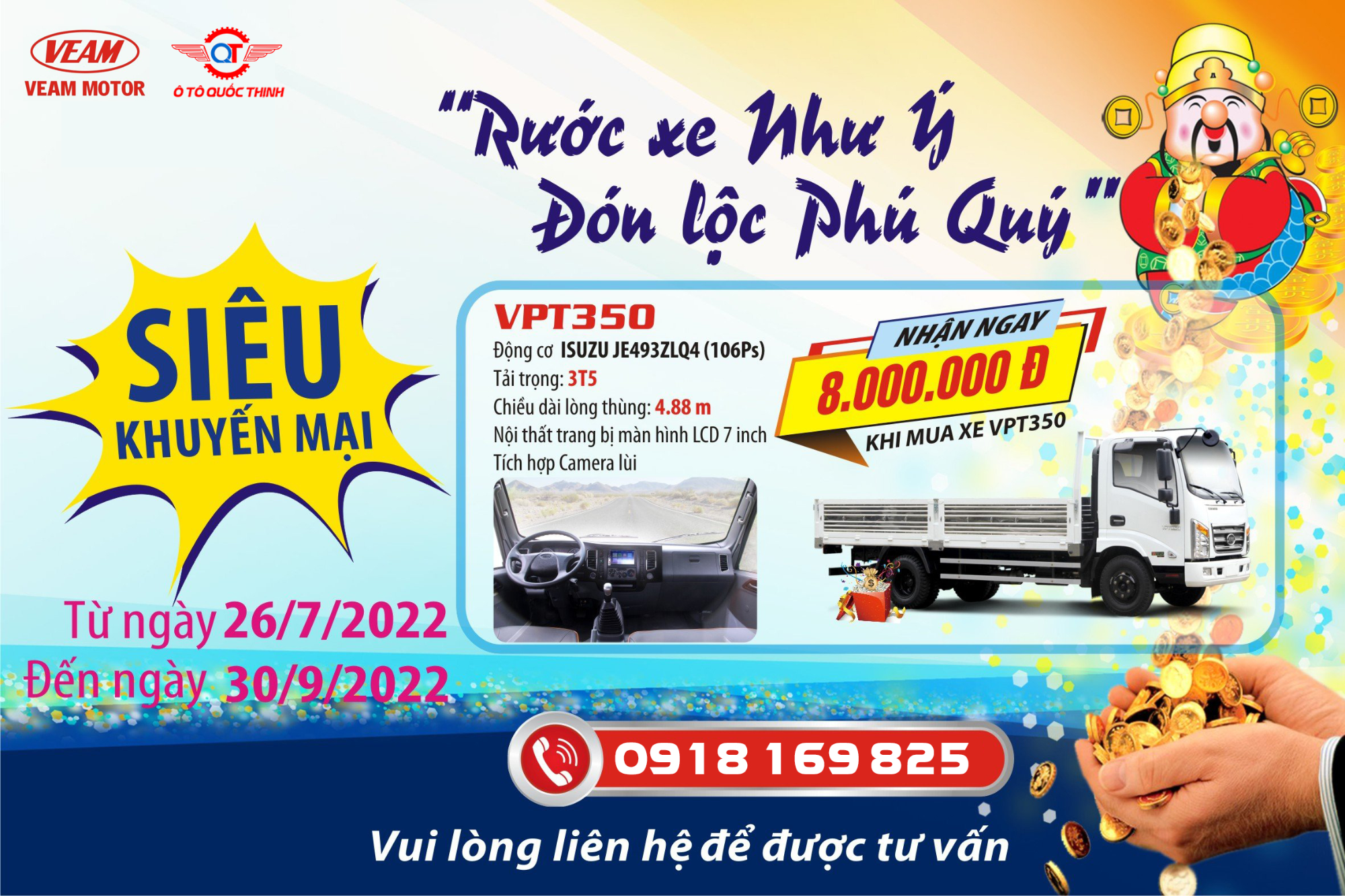Khuyến mãi xe tải Veam VPT350