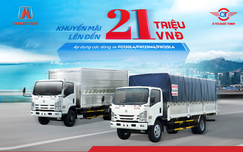 khuyến mãi lên đến 21tr cho các dòng xe tải Isuzu VM