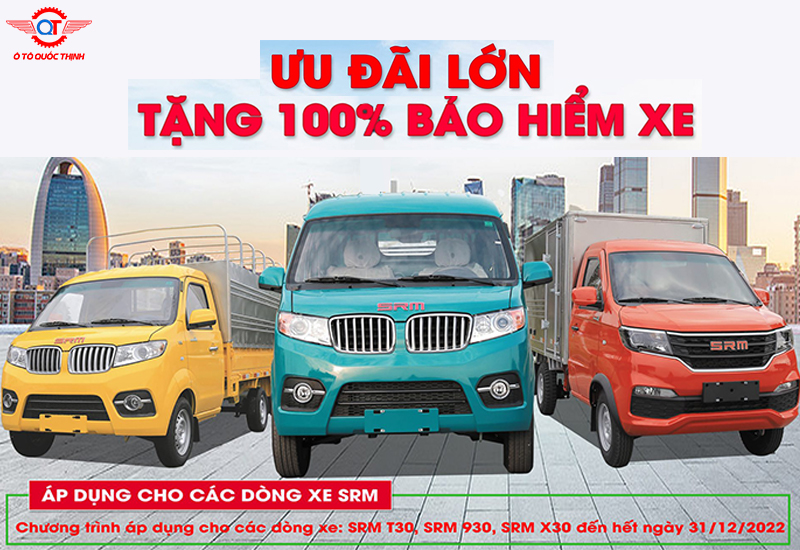 tặng 100% bảo hiểm khi mua xe srm