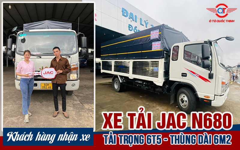 VỢ CHỒNG TRẺ CHỌN XE TẢI JAC N680 6T5 THÙNG 6M2 CABIN ĐÔI CHỞ TRÁI CÂY